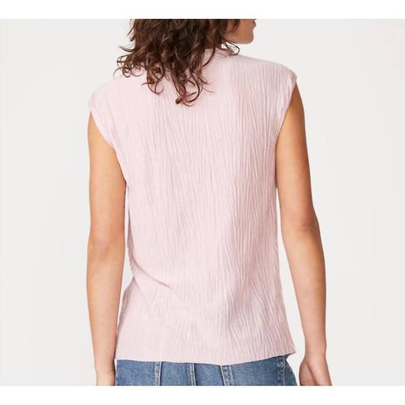 NEW STATESIDE knit plisse shortsleeve top in pink - Picture 2 of 3